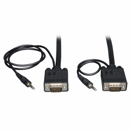 Tripp Lite VGA Coax Monitor Cable with audio, High Resolution cable with RGB coax (HD15 and 3.5mm M/M) 25-ft.(P504-025)