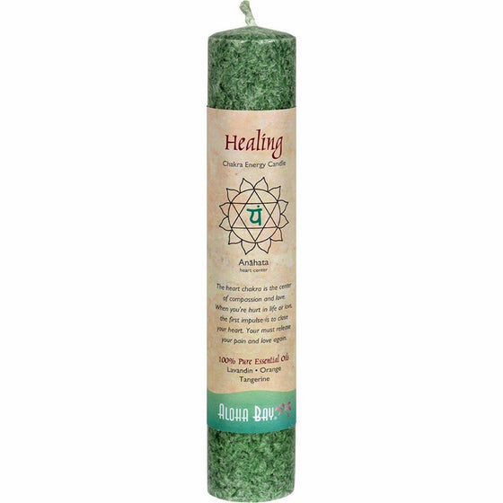 Aloha Bay Candle Pillar Chakra Green 8"