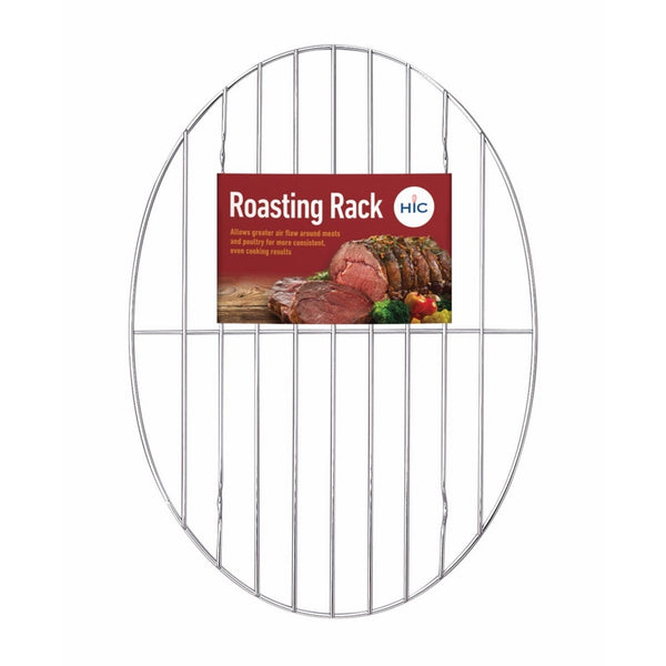 HIC Oval Wire Roasting Baking Broiling Rack, 12-Inches x 8.5-Inches