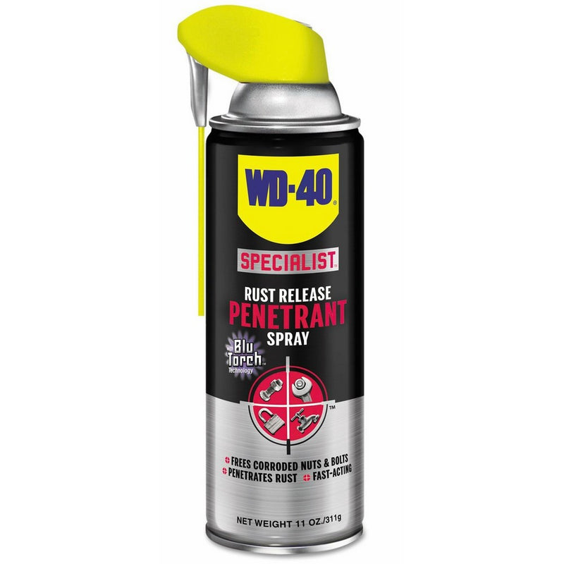 WD-40 Specialist Rust Release Penetrant Spray with Blu Torch and SMART STRAW SPRAYS 2 WAYS, 11 OZ