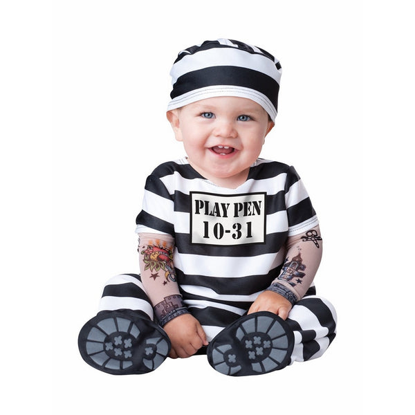 InCharacter Costumes Baby's Time Out Convict Costume, Black/White, Small