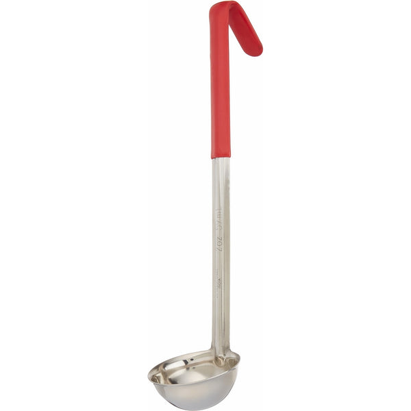 Winco LDC-2 Stainless Steel Ladle with Red Handle, 2-Ounce