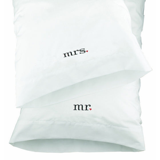 Hortense B. Hewitt Wedding Accessories Together Mr. and Mrs. Pillowcases, Set of 2