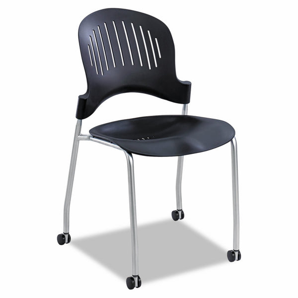 Safco Products 3385BL Zippi Plastic Stack Chair, Black