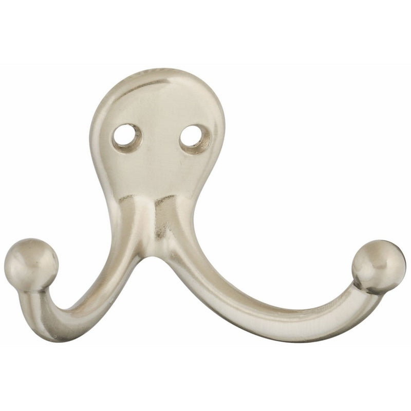 Stanley National Hardware S750-113 4030 Double Prong Robe Hook in Nickel