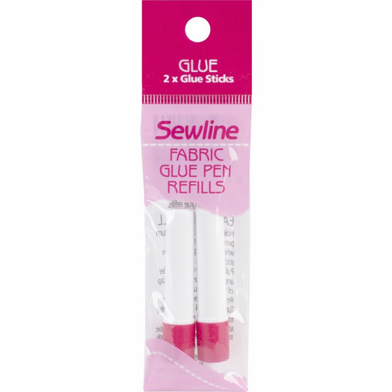 Sewline Water-Soluble Fabric Glue Pen Refill (2 Pack), Blue