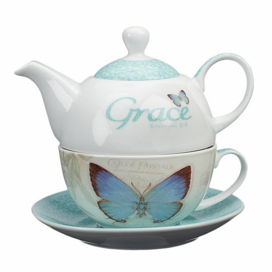 Botanic Butterfly Blessings Grace Tea-for-One Set