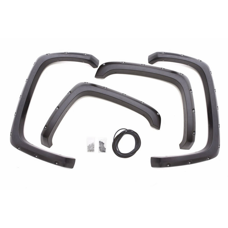 Lund RX106T Elite Series Black Rivet Style Textured Front and Rear Fender Flare - 4 Piece
