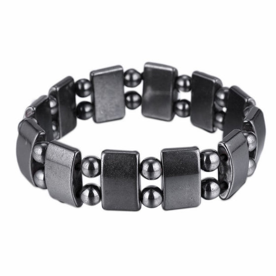 VIKI LYNN Set Of 2 Men's Hematite Metal Magnetic Therapy Bracelets S27-St2