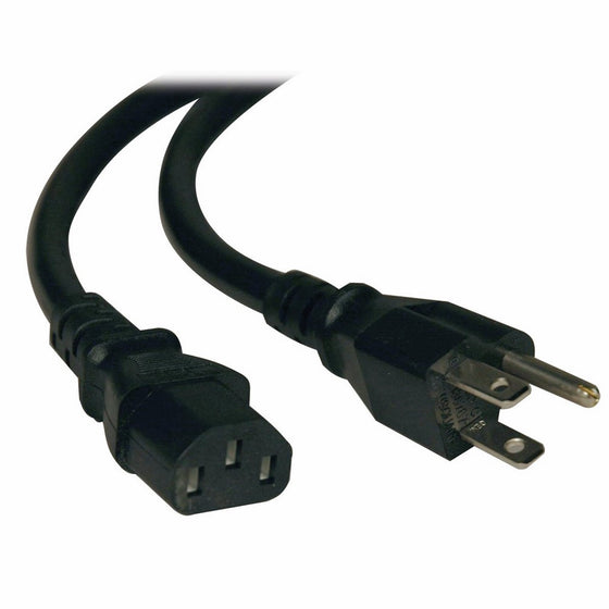 Tripp Lite Heavy-Duty Computer Power Cord 14AWG 15A (NEMA 5-15P to IEC-320-C13) 2-ft.(P007-002)