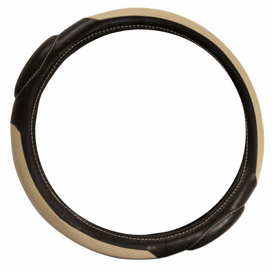 Pilot SW-68T Racing Style Tan and Black Steering Wheel Cover