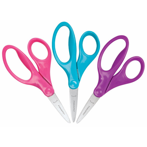 Fiskars 194300-1034 Pointed-tip Kids Scissors, 5 Inch, Warm 3 Pack