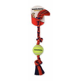 Flossy Chews Color 3-Knot Tug with 1 Mini, Tennis Ball, Mini, 11-Inch