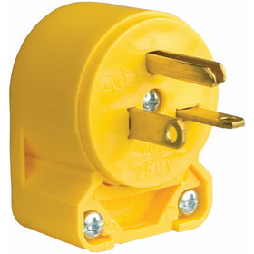Eaton 4509AN-SP-L Commercial Grade Vinyl Angled Plug with 20-Amp, 250-Volt, 6-20-NEMA Rating, Yellow