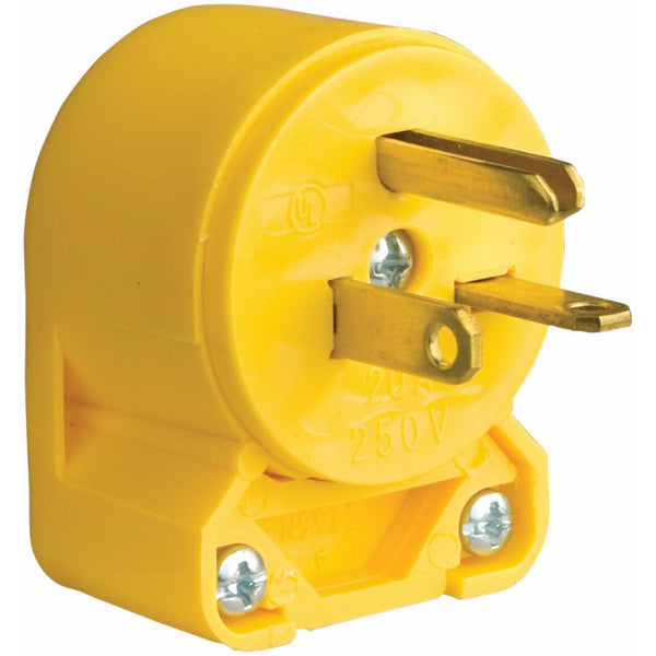 Eaton 4509AN-SP-L Commercial Grade Vinyl Angled Plug with 20-Amp, 250-Volt, 6-20-NEMA Rating, Yellow