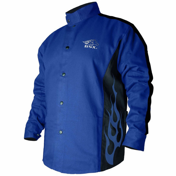 BLACK STALLION BSX FR Welding Coat - Roy. Blue/Black - XL
