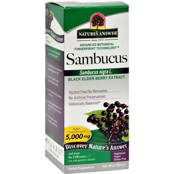 Nature's Answer Alcohol-Free Sambucus Black Elder Berry Extract, 4-Fluid Ounces