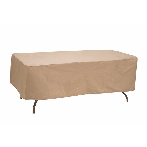 Protective Covers Weatherproof Table Cover, 72 Inch x 76 Inch, Oval/Rectangle Table, Tan