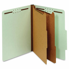 Globe-Weis Classification Folders, Letter Size, 2 Dividers, Embedded Fasteners, Red, 10-Count (24075)