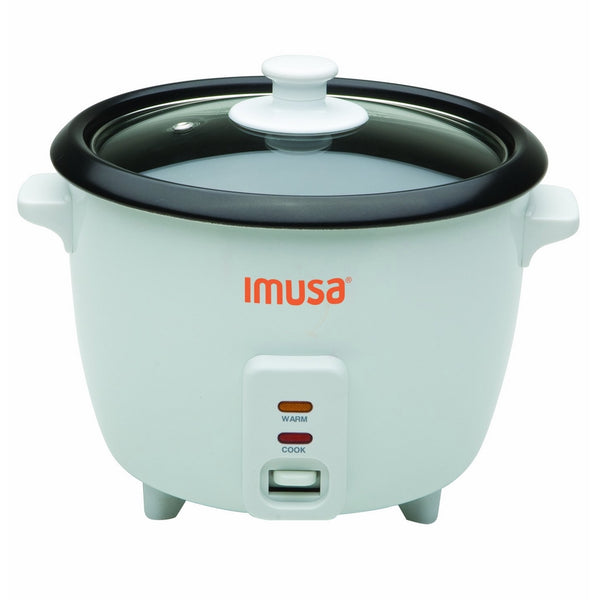 IMUSA USA GAU-00011 Electric Nonstick Rice Cooker 3-Cup (Uncooked) 6-Cup (Cooked), White