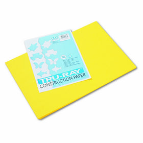 Pacon Tru-Ray Construction Paper, 12-Inches by 18-Inches, 50-Count, Yellow (103036)