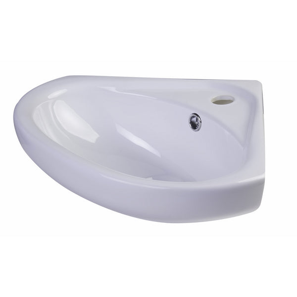 ALFI brand AB109 Corner Porcelain Wall Mounted Bath Sink, 18", White