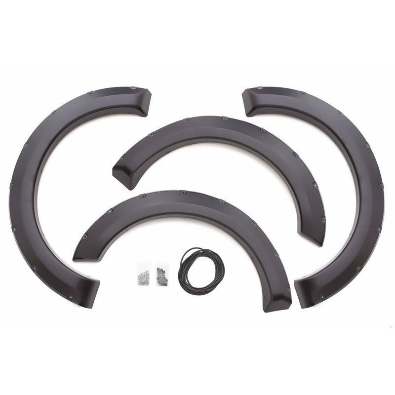 Lund RX314S Elite Series Black Rivet Style Standard Front and Rear Fender Flare - 4 Piece