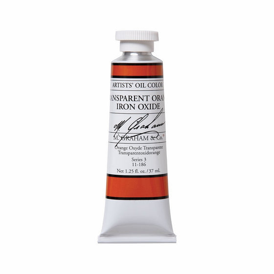 M. Graham Artist Oil Paint Transparent Orange Iron Oxide 1.25oz/37ml Tube