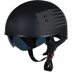 TORC T55 Spec-Op Half Helmet with 'Flag' Graphic (Flat Black, X-Large)