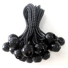 Kotap BB-9B Ball Bungee, 9-Inch, Black, 25-Piece