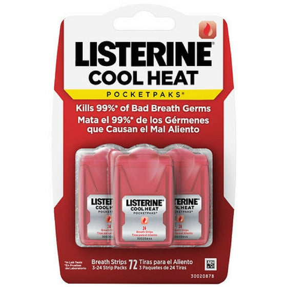 Listerine PocketPaks Oral Care Strips, Cool Heat 72 ea