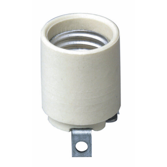 Leviton 3152-8 Medium Base, One-Piece, Keyless, Incandescent, Unglazed Porcelain Lampholder
