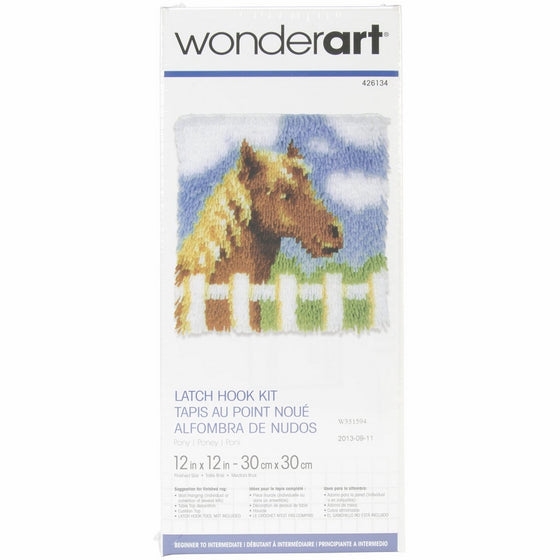 Wonderart Pony Latch Hook Kit, 12" X 12"