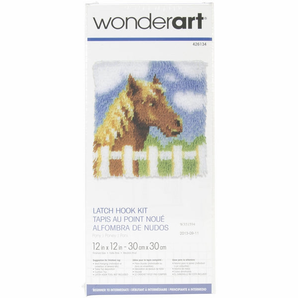 Wonderart Pony Latch Hook Kit, 12" X 12"