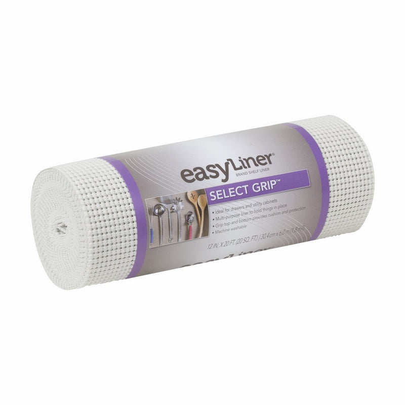 Duck Brand Select Grip Easy Liner Non-Adhesive Shelf Liner, 12 in. x 20 ft., White (1344559)