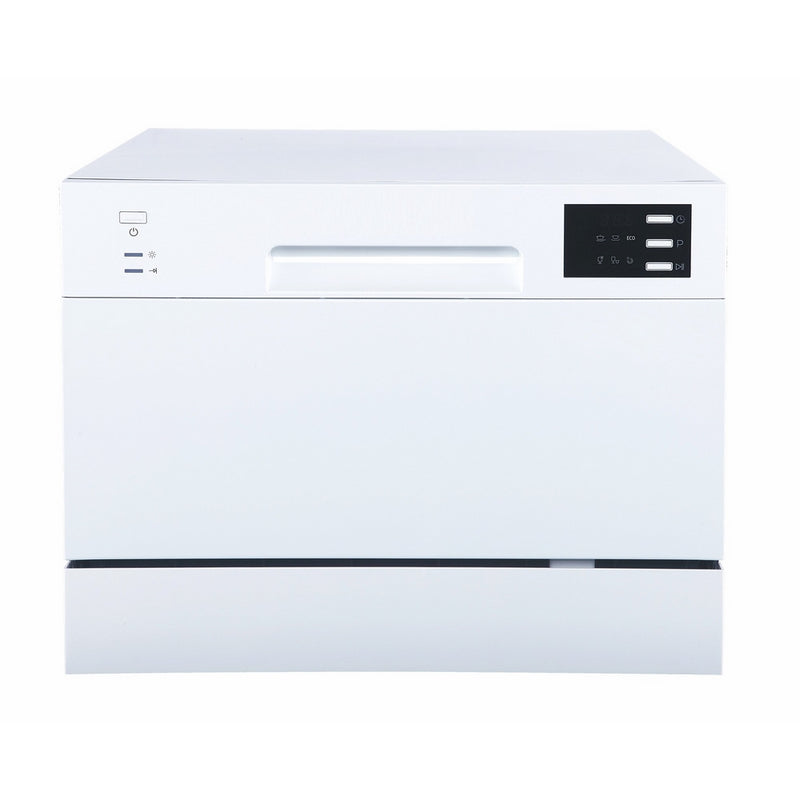 SPT SD-2225DW Countertop Dishwasher with Delay Start & LED, White, White