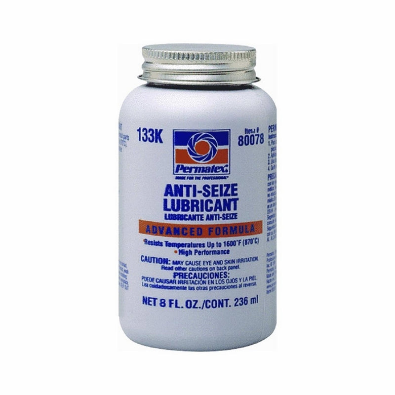 Permatex 80078 Anti-Seize Lubricant with Brush Top Bottle, 8 oz., Pack of 2