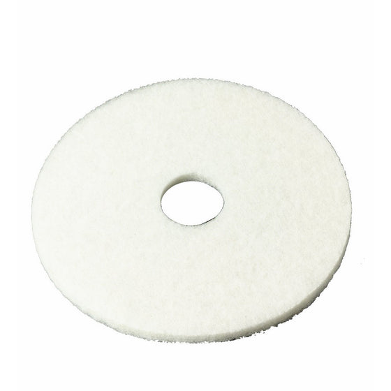 3M White Super Polish Pad 4100, 13" Floor Pad, Machine Use (Case of 5)