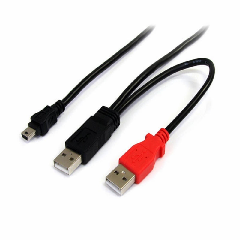 StarTech.com USB2HABMY6 6 Feet USB Y Cable for External Hard Drive - USB A to mini B