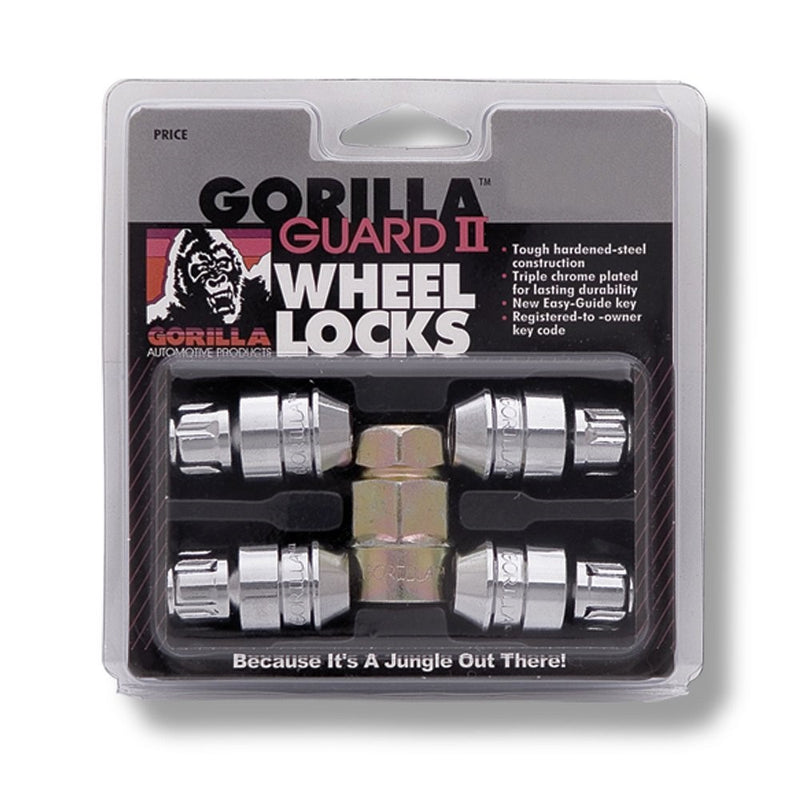 Gorilla Automotive 61621N Chrome Acorn Gorilla Guard II Wheel Locks - Set of 4 (12mm x 1.25 Thread Size)