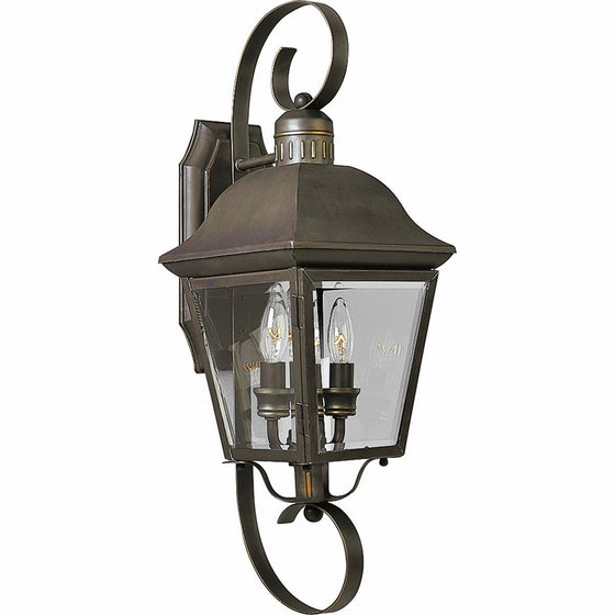 Progress Lighting P5688-20 2-Light Andover Medium Wall Lantern with Solid Brass Construction, Antique Bronze