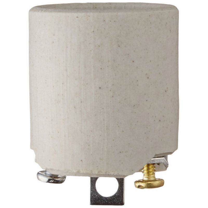 Leviton 3152-F Medium Base, One-Piece, Keyless, Incandescent, Unglazed Porcelain Lampholder, White