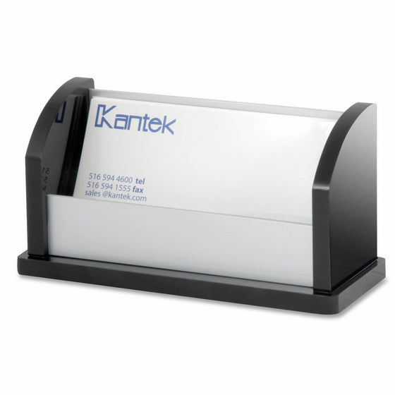 Kantek Business Card Holder, Black Acrylic and Aluminum (BA330)