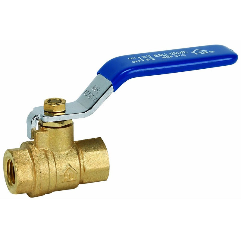 Homewerks 116-2-14-14 No-Lead Full Port Ball Valve with 1/4-Turn, Female Thread x Female Thread, Brass, 1/4-Inch