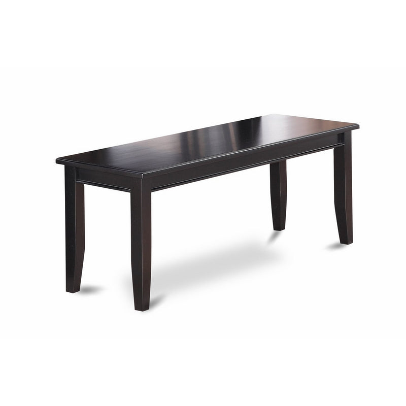 East West Furniture DUB-BLK-W Dining Bench with Wood Seat, Black Finish