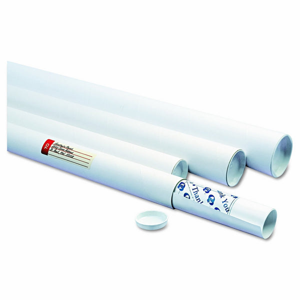 Quality Park 46008 White Mailing Tubes, 24l x 2dia, White (Case of 25)