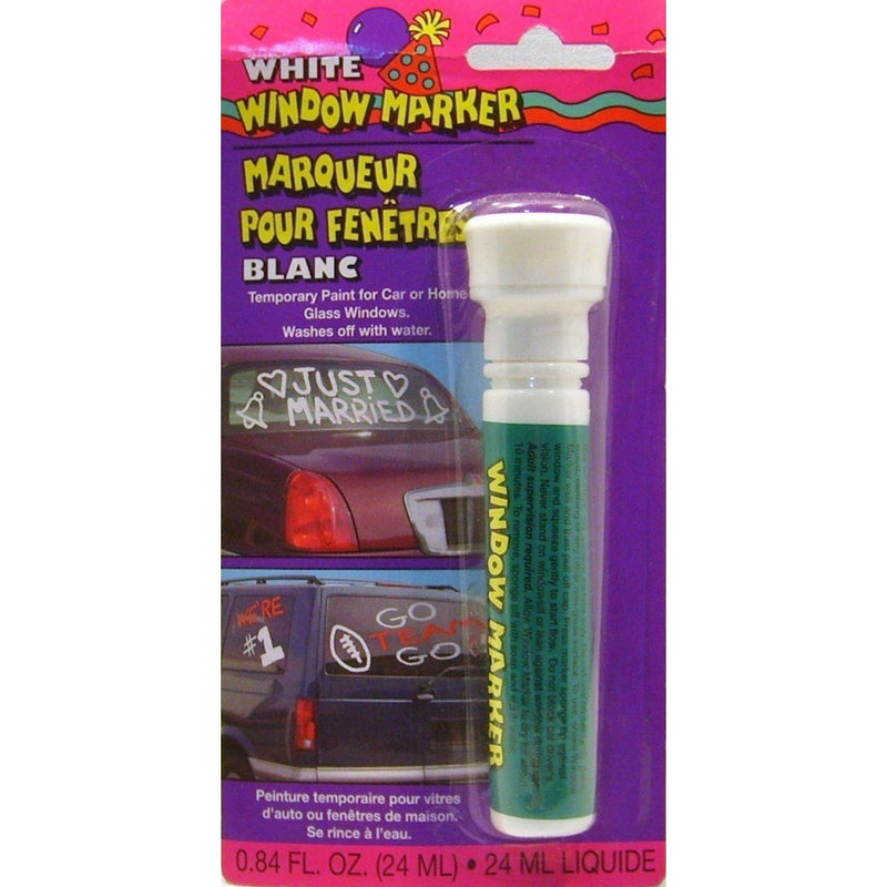 Window Marker - White (Temporary Paint for Car or Home Windows - Washes Off with Water)