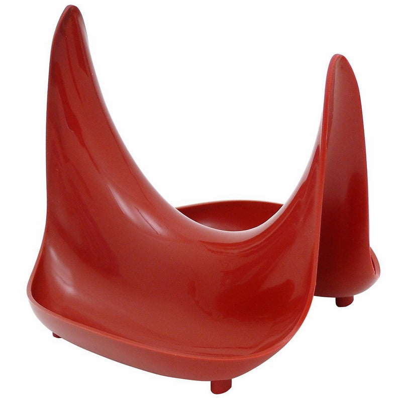 Hutzler Pot Lid Stand & Spoon Rest, Red