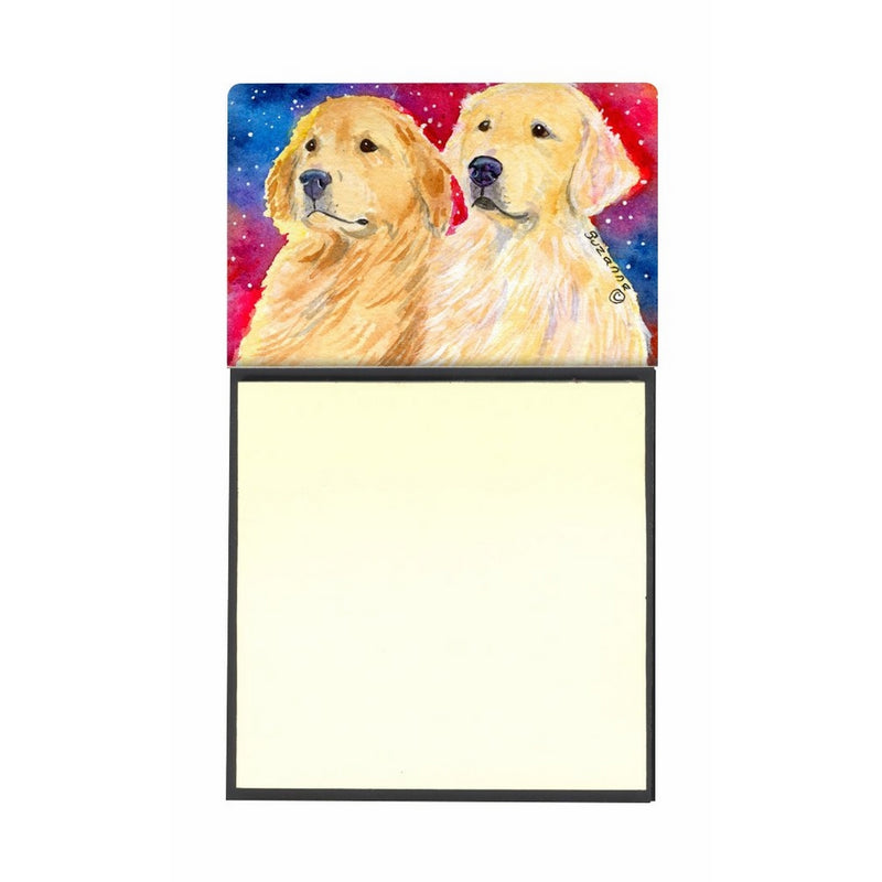 Caroline's Treasures SS8754SN Golden Retriever Refillable Sticky Note Holder or Postit Note Dispenser, 3.25 by 5.5", Multicolor