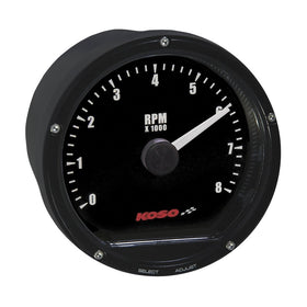 Koso BA035112 Black TNT-01R Tachometer (8 000 RPM)